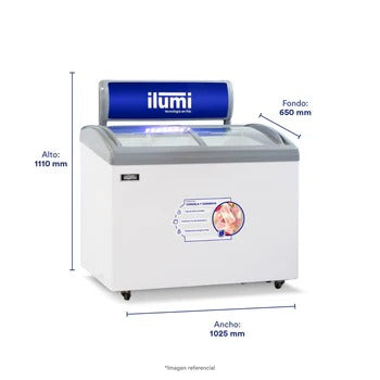 Congeladora Vidrio Corredizo 360 Litros Ilumi