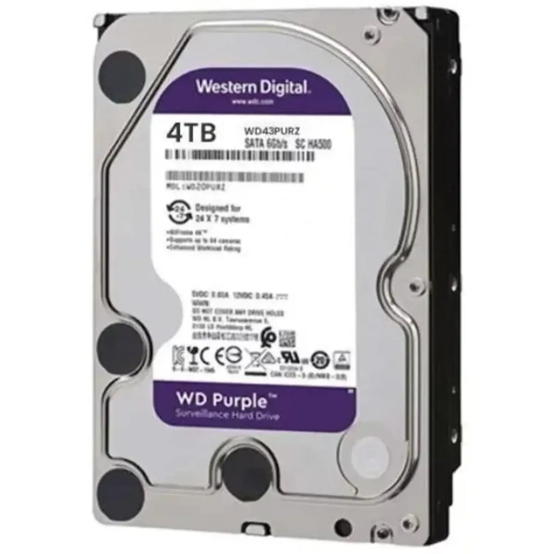 Disco Duro Western Digital Purple 4TB 3.5" SATA Surveillance