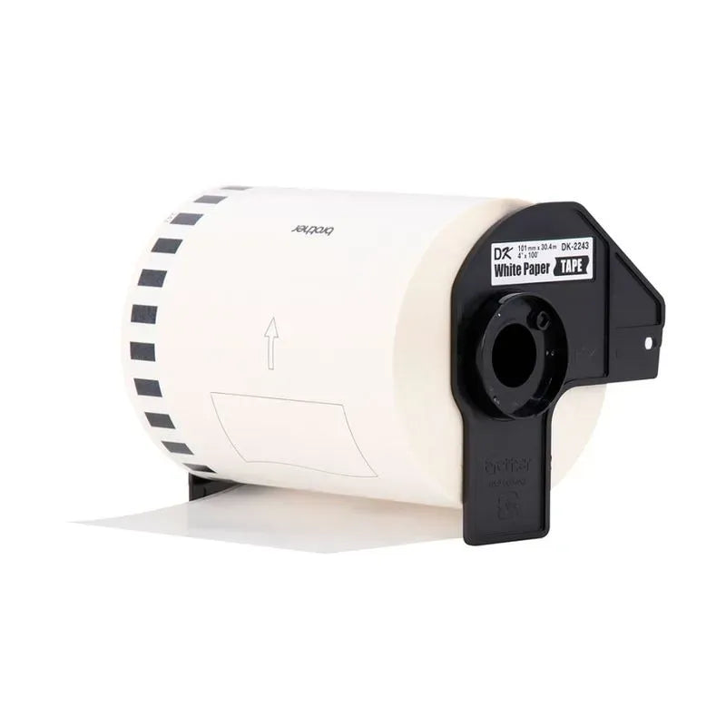 ETIQUETA AUTOADHESIVA DE PAPEL BROTHER DK2243 BLACK ON WHITE 4" X 100