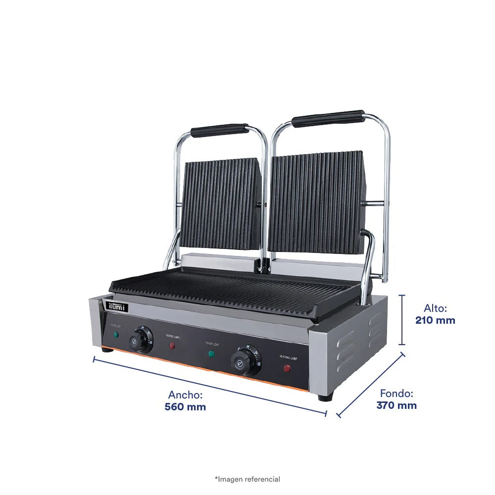 Sandguichera Panini Grill Industrial 2 Discos Ilumi