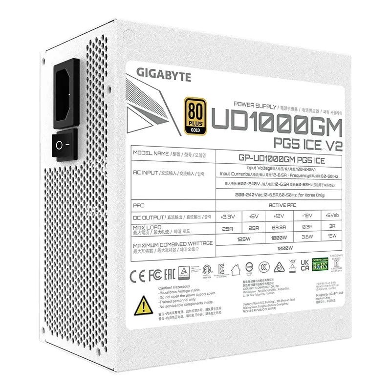 PSU GIGABYTE 1000W 80+ GOLD GP-UD1000GM PG5 ICE