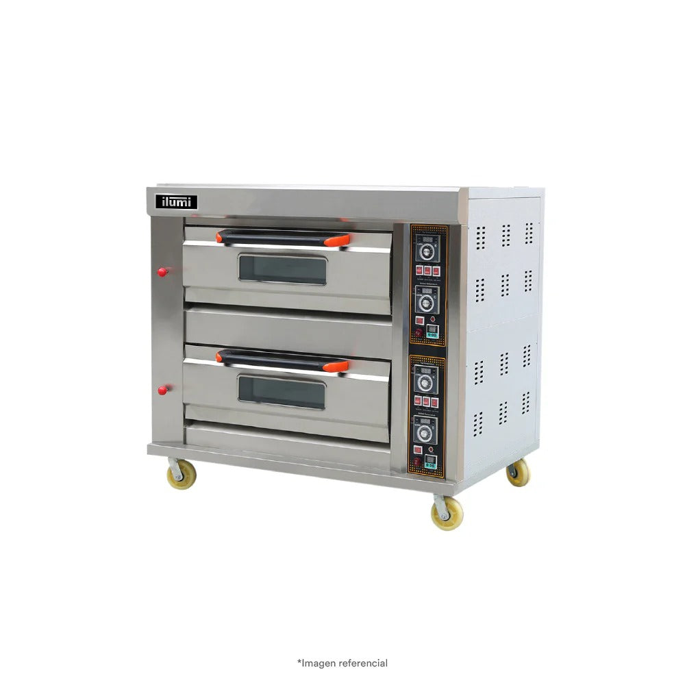 Horno Industrial A Gas Multiuso 60 Cms 2 Compartimientos Ilumi