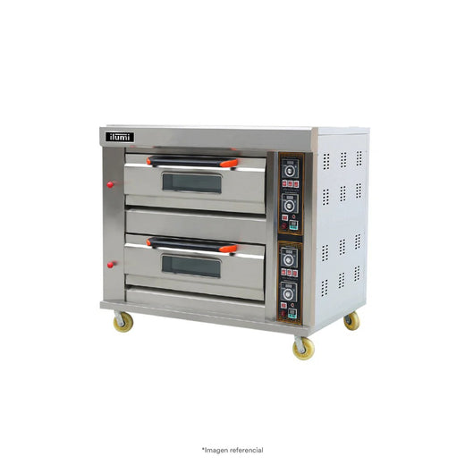 Horno Industrial A Gas Multiuso 60 Cms 2 Compartimientos Ilumi
