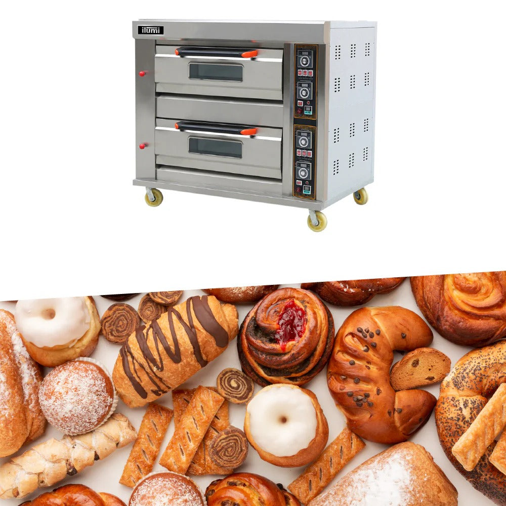 Horno Industrial A Gas Multiuso 60 Cms 2 Compartimientos Ilumi