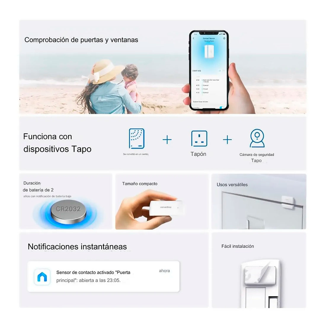 TAPO T110 TP-LINK SENSOR TAPO DE CONTACTO INTELIGENTE SUB-1G TP-LINK