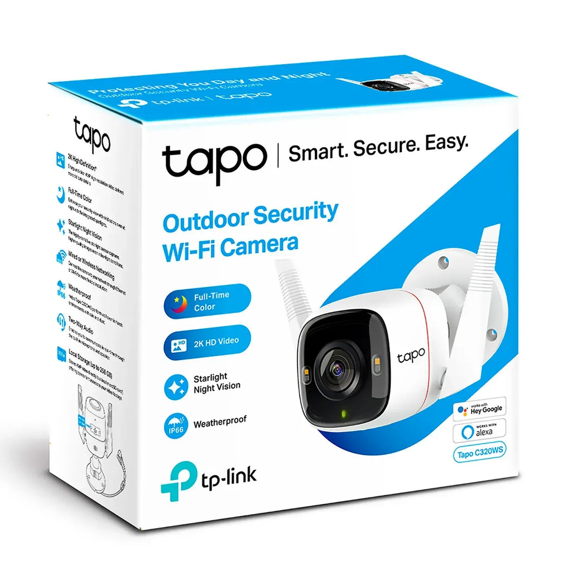 TAPO C320WS CÁMARA EXTERIOR 2K 4MP CON VISIÓN NOCTURNA A COLOR E IA TP-LINK