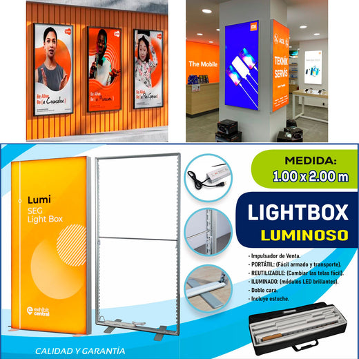 LICHTBOX LETRERO LUMINOSO 1X2 M