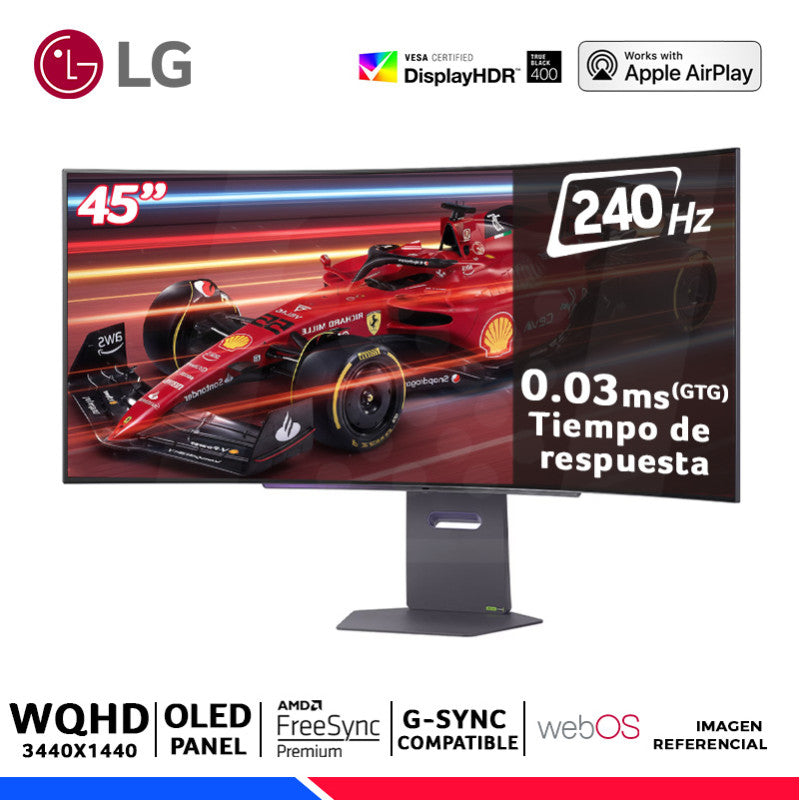 MONITOR LG OLED GAMING 45" CURVO 45GX90SA-B 0.03MS 240HZ WQHD