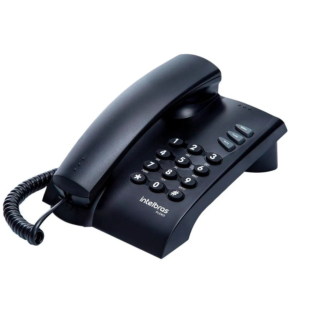 Telefono Alambrico de Escritorio Pleno Negro