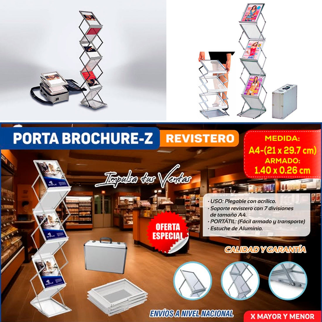 PORTA CATALAGO PLEGABLE BROCHURE Z A4 21X27.9 CM