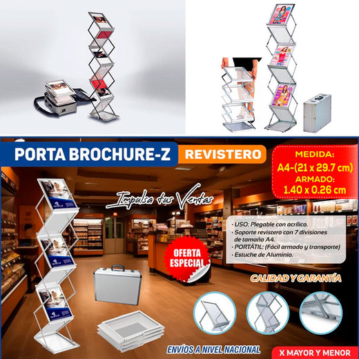 PORTA CATALAGO PLEGABLE BROCHURE Z A4 21X27.9 CM