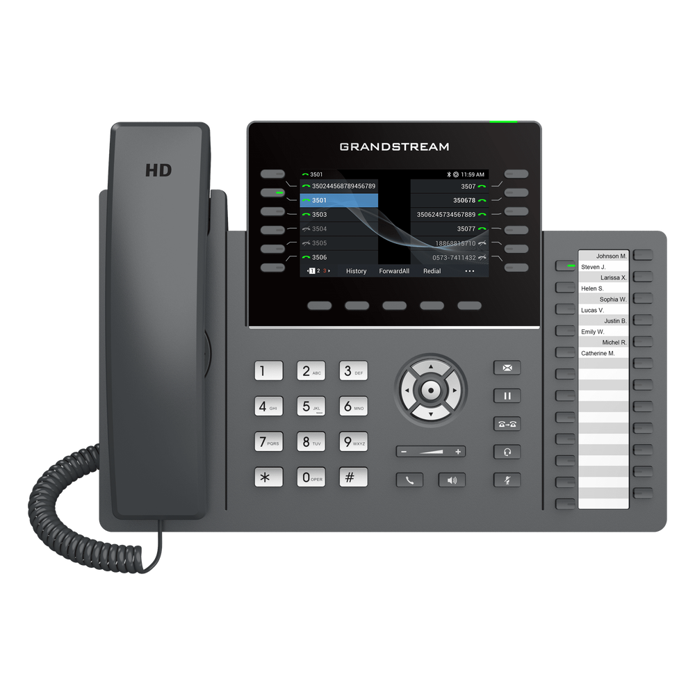 TELÉFONO IP PROFESIONAL DE 12 LÍNEAS / 24 TECLAS DE EXTENSIÓN PROGRAMABLES/ SEGURIDAD DE NIVEL EMPRESARIAL/ COMPATIBLE CON GDMS