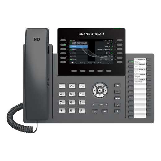 TELÉFONO IP PROFESIONAL DE 12 LÍNEAS / 24 TECLAS DE EXTENSIÓN PROGRAMABLES/ SEGURIDAD DE NIVEL EMPRESARIAL/ COMPATIBLE CON GDMS