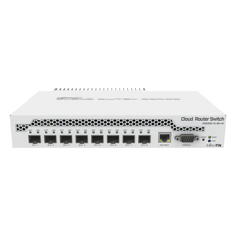 Switch administrable Sistema Operativo Dual, puerto 1G Rj45, 8 puertos 10G SFP+ para Escritorio