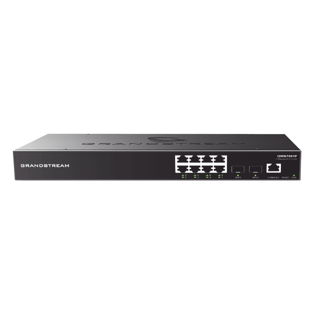 Switch PoE+ Gigabit Administrable / 8 puertos 10/100 / Compatible con GWN Cloud.