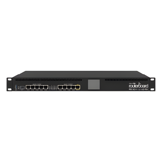 RouterBoard, CPU 2 Núcleos, 10 Puertos Gigabit Ethernet, 1 Puerto SFP, 1 GB Memoria, Licencia Nivel 5, Montaje Rack