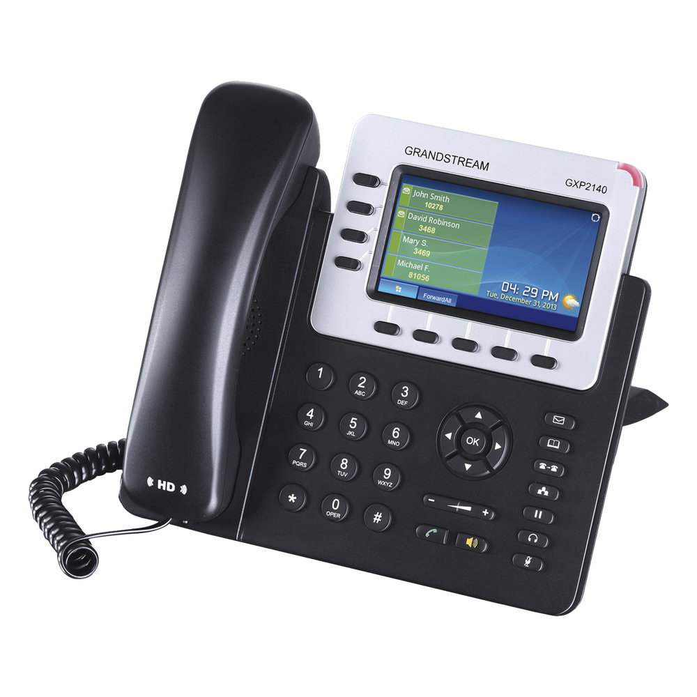 Teléfono IP Empresarial para 4 líneas. Puede agregar hasta 160 BLF con cuatro GXP2200EXT