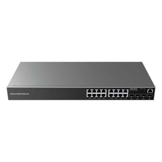 Switch Gigabit PoE+ Administrable / 16 puertos 10/100/ Compatible con GWN Cloud.