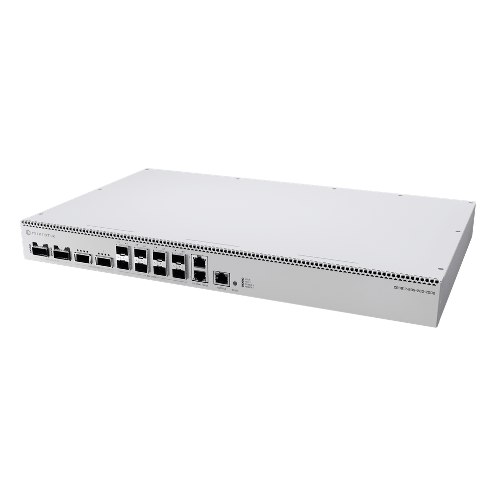 Switch/Router, CPU 4 nucleos 2000 MHz, 2x400G QSFP56-DD, RouterOS V7