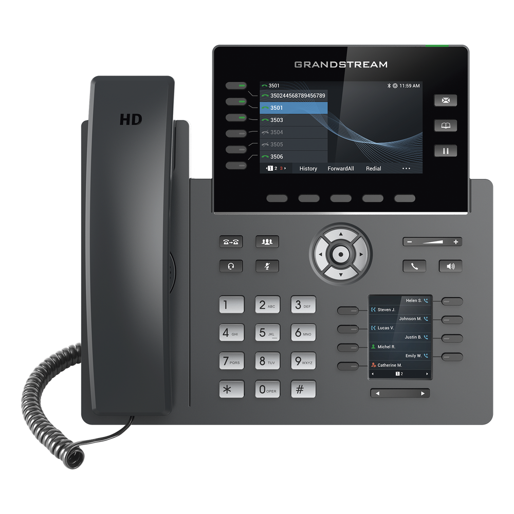 Teléfono IP Wi-Fi, Grado Operador, pantalla a color 4.3", PoE, IPV4/IPV6 con gestión en la nube GDMS