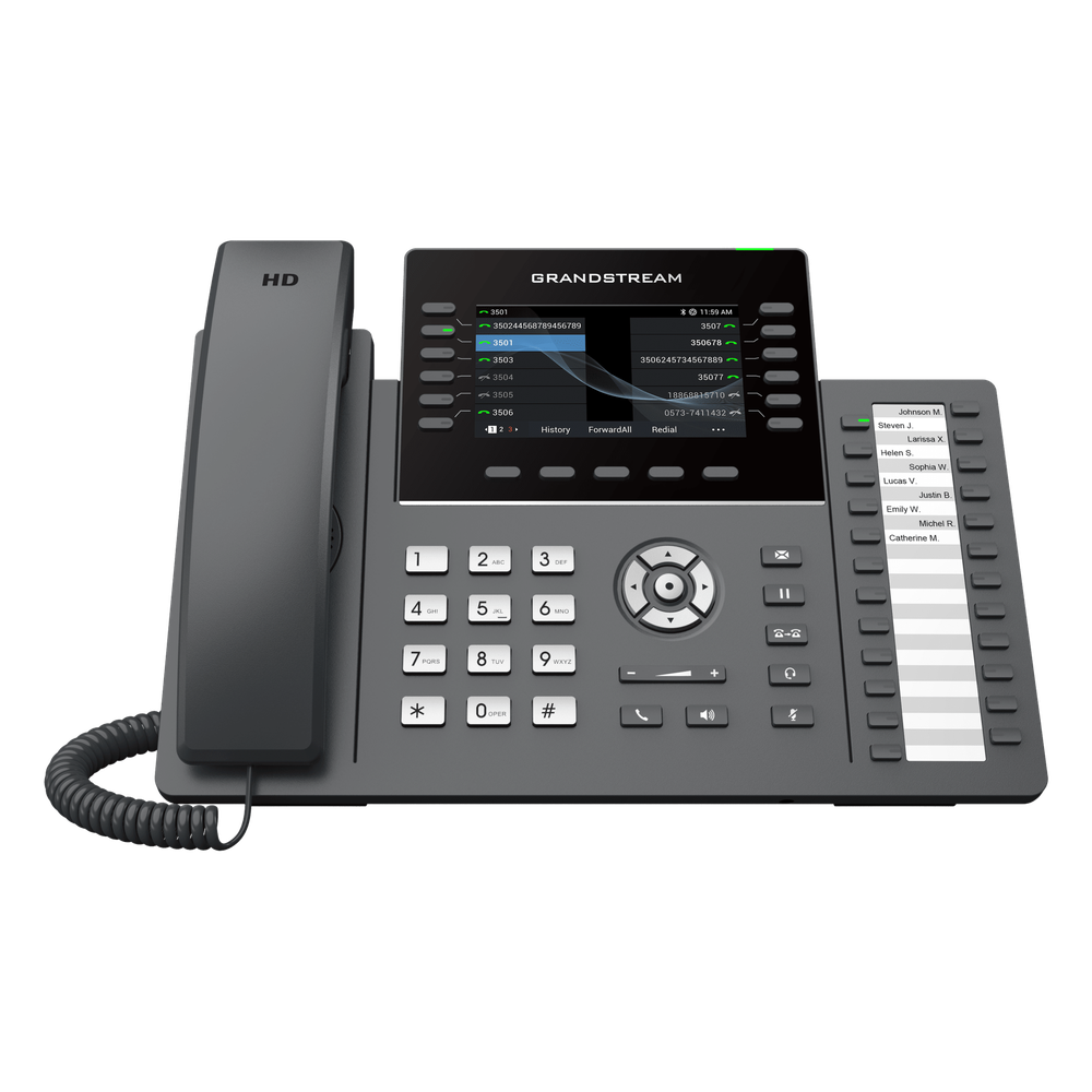 TELÉFONO IP PROFESIONAL DE 12 LÍNEAS / 24 TECLAS DE EXTENSIÓN PROGRAMABLES/ SEGURIDAD DE NIVEL EMPRESARIAL/ COMPATIBLE CON GDMS