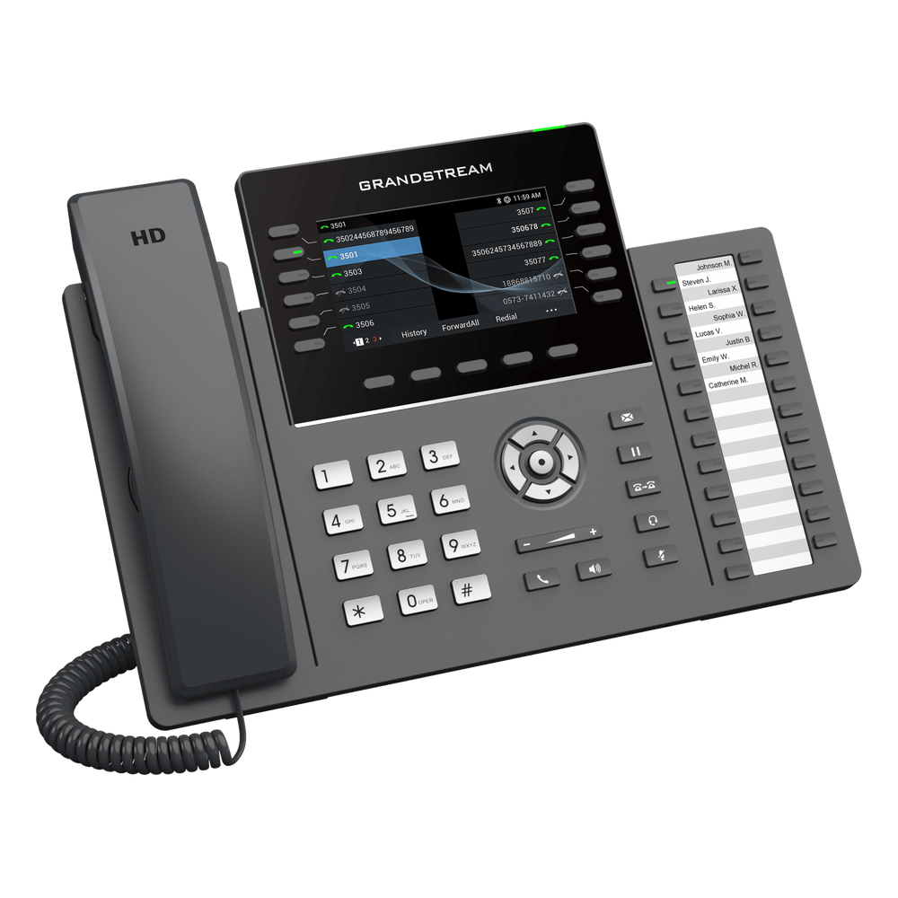 TELÉFONO IP PROFESIONAL DE 12 LÍNEAS / 24 TECLAS DE EXTENSIÓN PROGRAMABLES/ SEGURIDAD DE NIVEL EMPRESARIAL/ COMPATIBLE CON GDMS