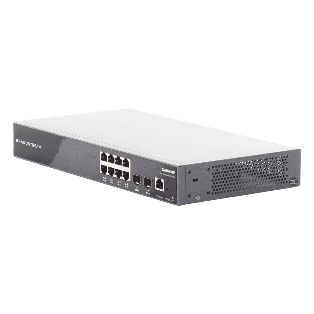 Switch PoE+ Gigabit Administrable / 8 puertos 10/100 / Compatible con GWN Cloud.