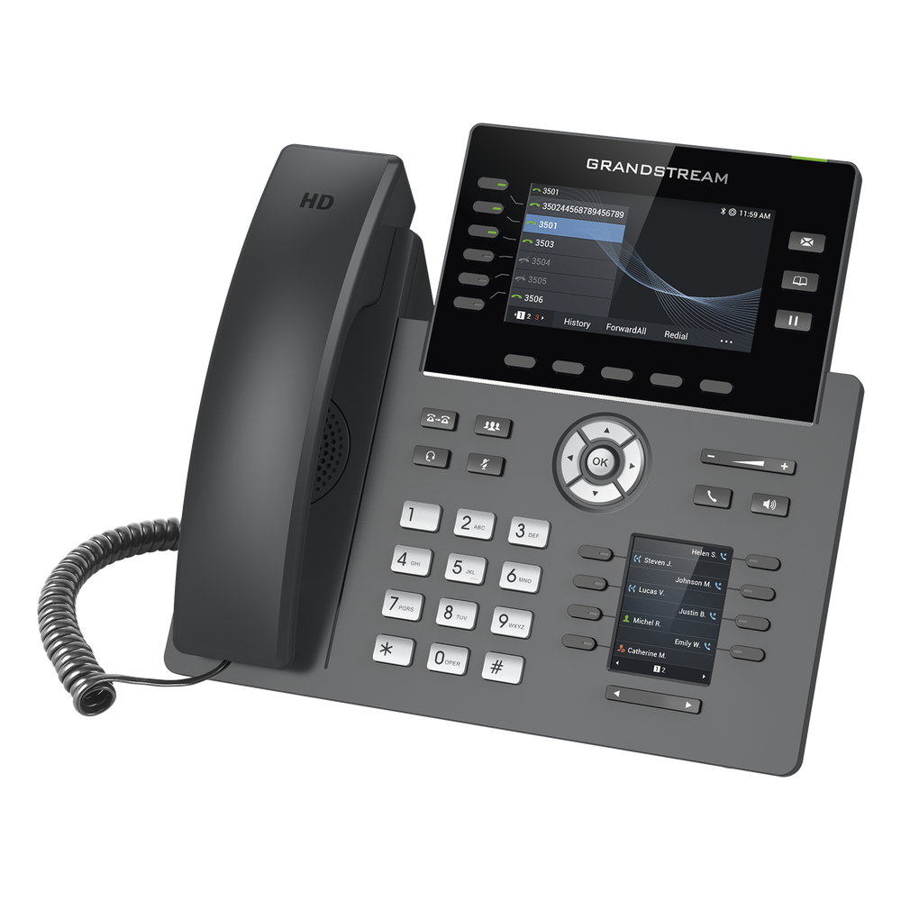 Teléfono IP Wi-Fi, Grado Operador, pantalla a color 4.3", PoE, IPV4/IPV6 con gestión en la nube GDMS