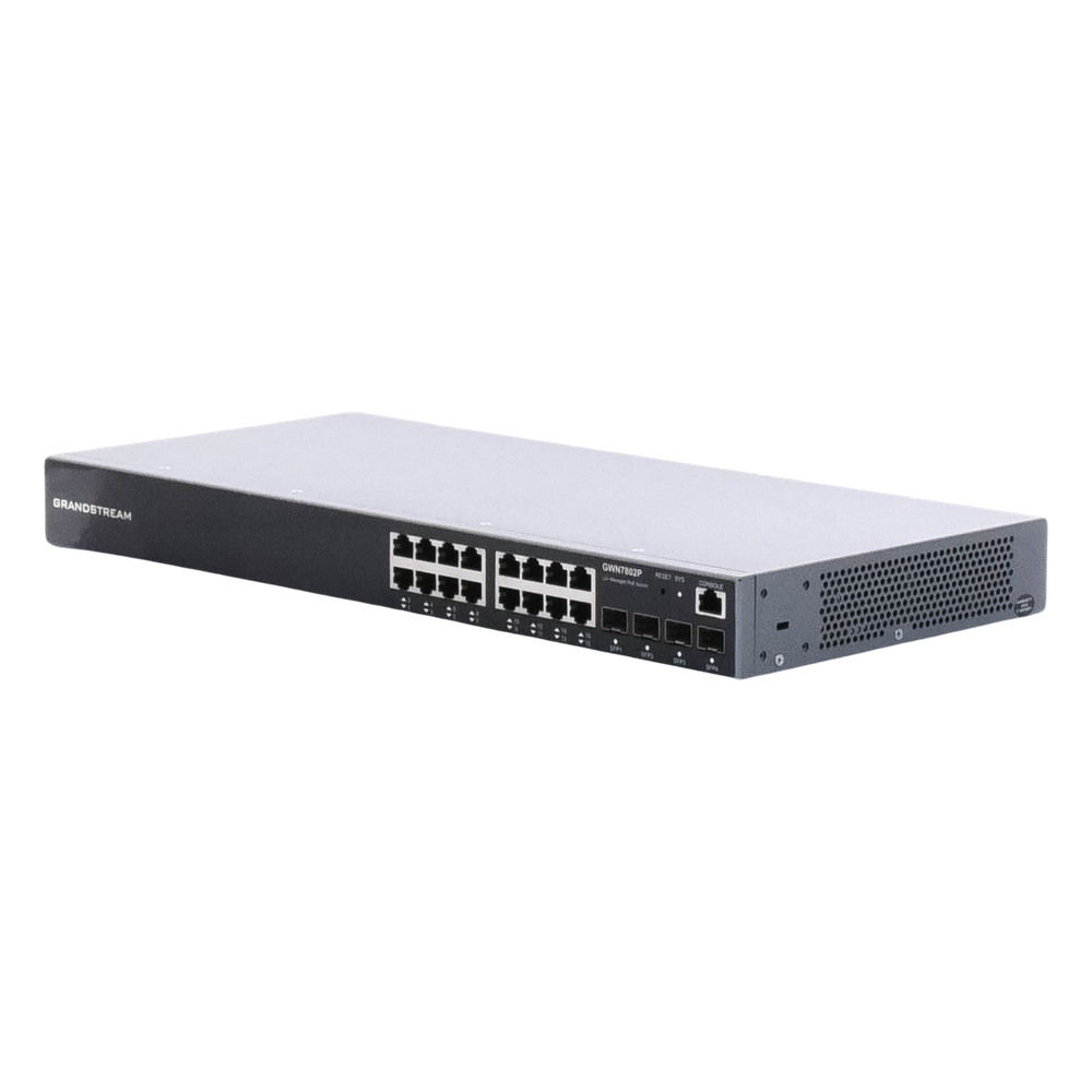 Switch Gigabit PoE+ Administrable / 16 puertos 10/100/ Compatible con GWN Cloud.