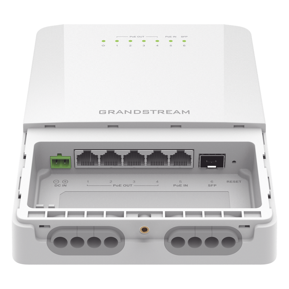 Switch PoE Lite administrable para exteriores de 6 puertos / Clasificación IP66 a prueba de polvo y agua