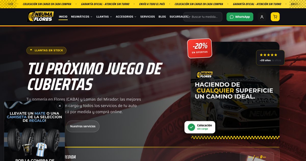 NeumaFlores — e-commerce de neumáticos